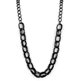 Alamode TIN Cobalt Black Brass Necklace with No Stone