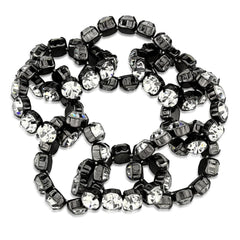 Alamode Ruthenium Brass Bracelet with Top Grade Crystal in Clear - Alamode