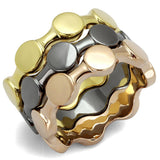 Alamode Tricolor Brass Ring with No Stone - Alamode