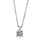 Alamode Rhodium Brass Chain Pendant with AAA Grade CZ in Clear - Alamode