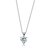 Alamode Rhodium Brass Chain Pendant with AAA Grade CZ in Clear - Alamode