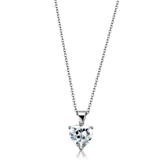 Alamode Rhodium Brass Chain Pendant with AAA Grade CZ in Clear