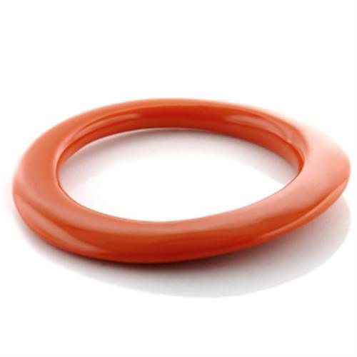 Alamode Plastic Bangle with Synthetic Synthetic Stone in Orange - Flyclothing LLC