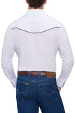 Ely Cattleman Mens L/S White Solid With Eagle Embroidery Shirt - Flyclothing LLC