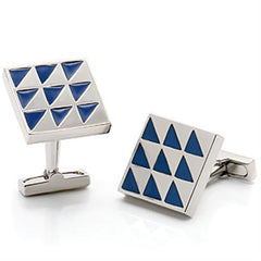 Alamode Rhodium Brass Cufflink with Epoxy in Montana