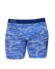 Wood Underwear blue camo mens biker brief w-fly - Flyclothing LLC