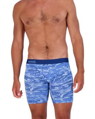 Wood Underwear blue camo mens biker brief w-fly - Flyclothing LLC