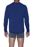 Wood Underwear deep space blue men's long sleeve henley - Flyclothing LLC