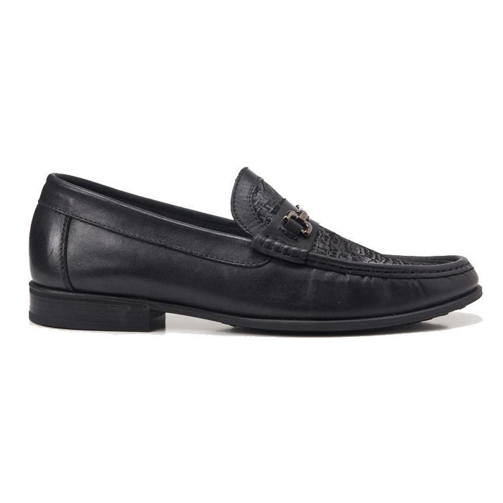 Sandro Moscoloni Sintra Fancy Vamp Mocc Handsewn Slip on Black - Flyclothing LLC