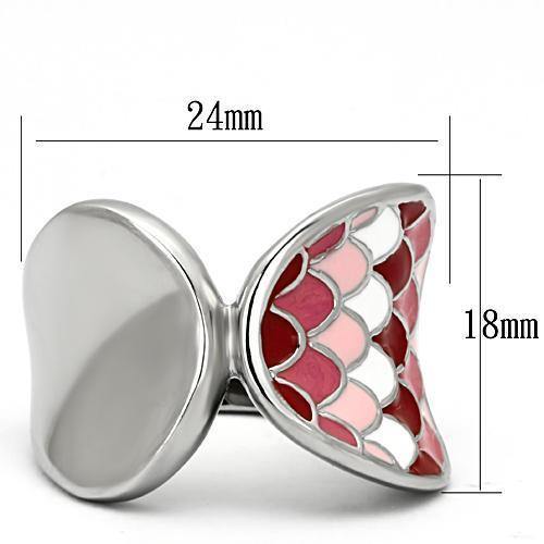 Alamode High polished (no plating) Stainless Steel Ring with Epoxy in Multi Color - Alamode